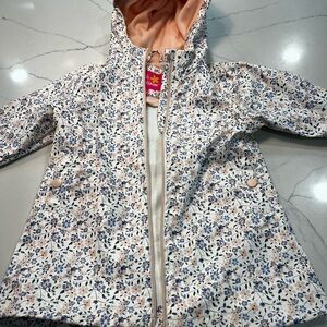 Pink Platinum Floral Patterned Raincoat